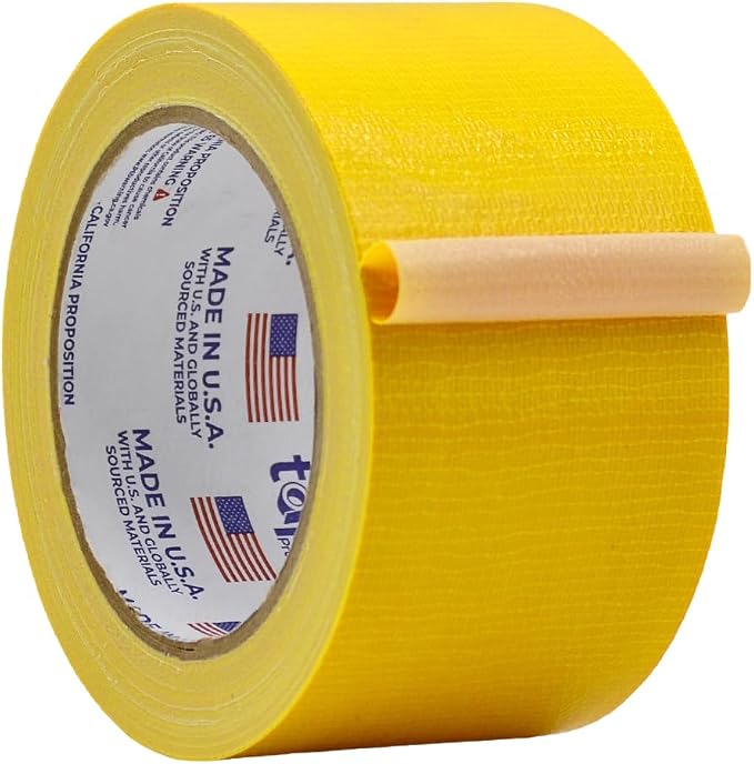 WOD DTC10 Advanced Strength Industrial Grade Yellow Duct Tape, 2.5 inch x 60 ft. Waterproof, UV Resistant For Crafts & Home Improvement