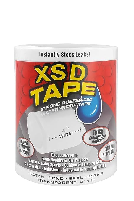 Original, Thick Flexible Rubberized Waterproof Tape - Seal and Patch Leaks, Works Underwater, Indoor Outdoor - Home RV Roof and Pool Repairs, Transparent, 4 in x 5 ft, Pack of 1