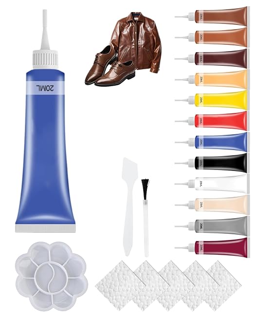 Advanced Leather Repair Gel, 2026 Upgrade Leather Repair Kit for Car Seat Vinyl Repair Kit, Professional Leather Repair Coloured Cream Gel, Multifunctional Couch and Jacket Repair Kit (Blue)
