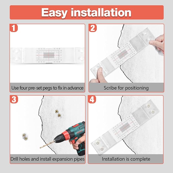 Standard Tell-Tale Crack Monitor – Precision Crack Monitoring Gauge for Walls, for Internal/External Use, with Screws & Record Sheet