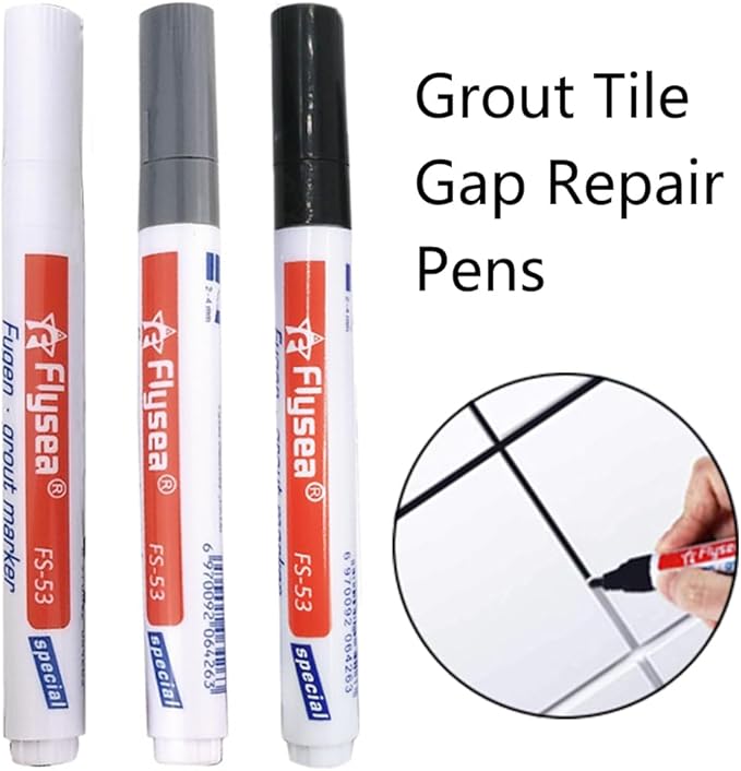 6 Pack Tiles Joint Repair Pens Tile Grout Line Marker Repair Pens Waterproof Water Based Ink for Kitchen Bedroom Wall Floor Tile Gaps (White)