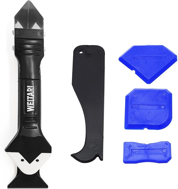 Silicone Caulking Tool Kit, 3-in-1: Grout Sealant Remover,Finishing Scraper Tools - Easy Caulk Removal Sealing Smoothing For Bathtub Toilet Bathroom Shower Corner Tiles Joint Floor Sink