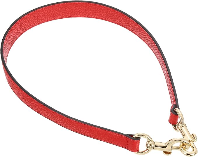 uxcell 25.59 Inch PU Leather Short Bag Strap with Clasp, Purse Handles Handbags Replacement Straps for Clutch Bag Underarm Bags, Red, Gold Buckle