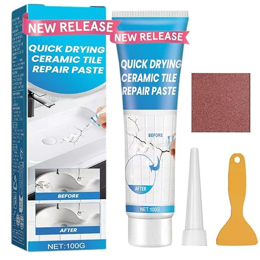 Quick Drying Ceramic Tile Repair Paste – Fast-Set Tile Crack Filler with Strong Adhesion, Easy Apply & Smooth Finish for Floor Tiles, Wall Tiles, Porcelain & Ceramics