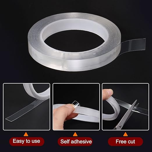 HARFINGTON Caulk Strip Tape Clear 0.6" x33Ft Waterproof Sealing Tape with Sealing Tool for Kitchen Cooktop Sink Bathtub Shower Toilet