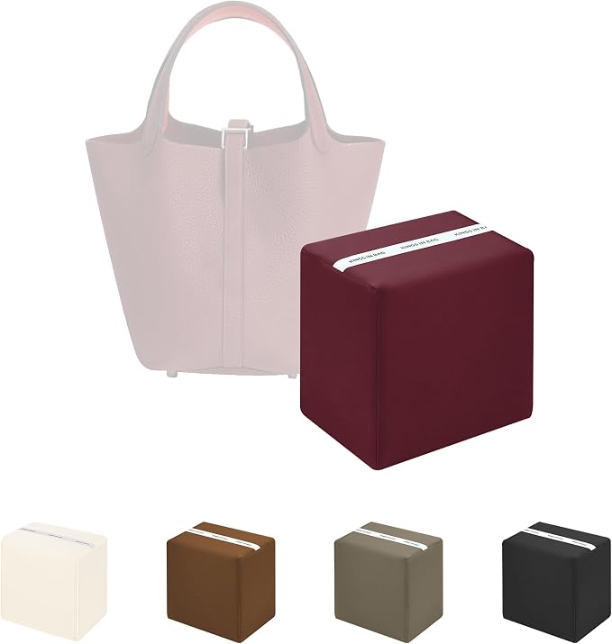 Purse Pillow Insert to Keep Shape - Lightweight Memory Foam Insert with Satin Cover for Home Storage & Travel, Multicolor Options, Fits for Picotin 22(Rouge H, PC22)