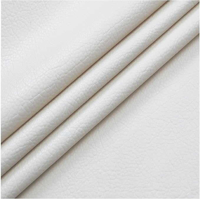 Self Adhesive Leather PU Fabric Leather Repair Patch 100x138cm Multicolor Available Anti Scratch Leather Tape Upholstery Vinyl Sticker for Couch Sofas Furniture Drivers Seat(White)