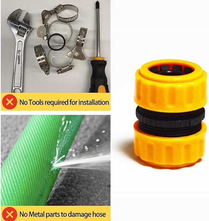 3 PCS Garden Hose Repair Kit Durable Hose Repair Connector Extender 3/4" or 5/8" Water Hose Connectors Water Hose Repair Hose Mender for Garden Hose Pipe Quick Repair Connection