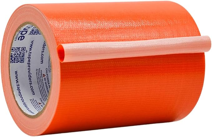 WOD DTC10 Advanced Strength Industrial Grade Racing Orange Duct Tape, 6 inch x 60 ft. Waterproof, UV Resistant For Crafts & Home Improvement