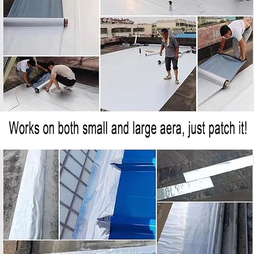 Butyl Tape Waterproof Tape, Aluminum Foil Butyl Seal Tape for Leakage, Butyl Rubber Tape for Reapring for Boat, Pipe Sealing, Roof Crack, RV, Awning, Window Sealing - 8"W x 16'L