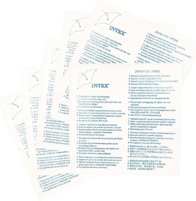 INTEX Wet Set Adhesive Vinyl Plastic Swimming Pool Tube Repair Patch 18 Pack Kit