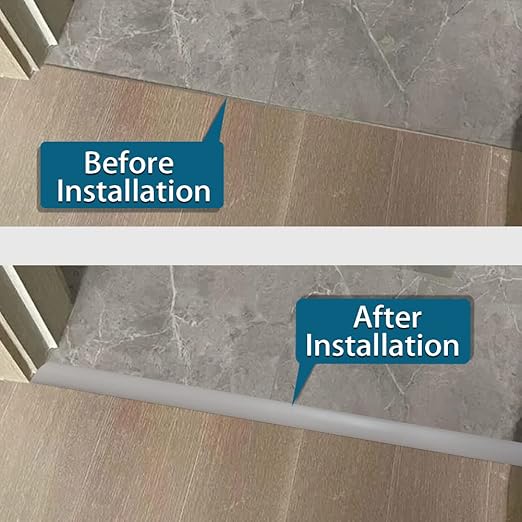 Floor Transition Strip 2" Self Adhesive Flat Vinyl Flooring Transitions Strip with Strong Backing (5cm, 20FT, Grey)