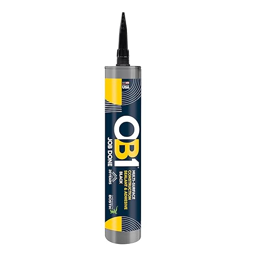 OB1 Universal Caulk Sealant & Adhesive Black 10.1oz | Professional Grade Premium All-in-One Advanced Hybrid 3-in1 | Water Resistant Internal & External | Shrink Crack UV & Fade Resistant | 1 Cartridge