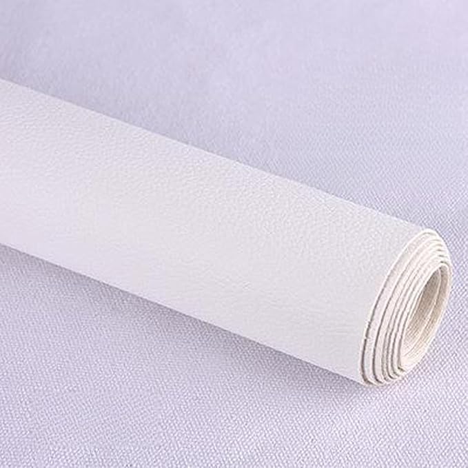 Leather Repair Patch Tape Kit,Self Adhesive Leather Repair Kit for Furniture,Vinyl Repair Kit for Couch,Sofa,Car Seats,Office Chair Luggage (White,16.93"×55.12")