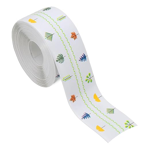 PATIKIL Caulk Tape Waterproof Self Adhesive, PVC Toilet Caulking Sealant Strip Bathtub Caulk Sealing Strip Tape for Bathroom Kitchen Countertop, Autumn Leaves (1.5 Inch x 16.4 Ft)