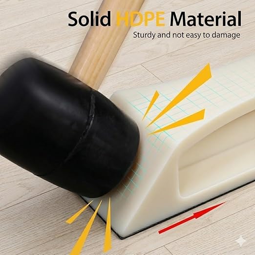Floor Gap Fixer Tool – Easy Plank Grabber with Mallet & Washable Pads, Quick Flooring Tools for Laminate, Vinyl & Hardwood Repair at Home-White