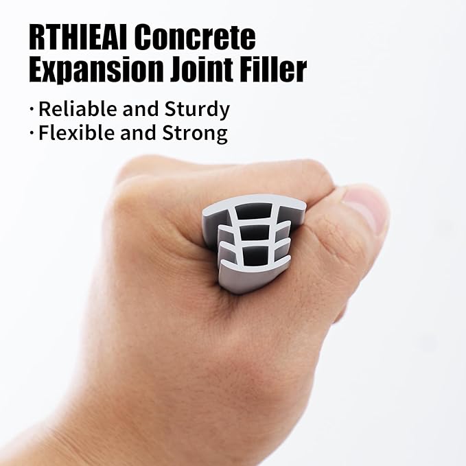 Flexible EPDM Rubber Strip (50 ft Long and 3/4 inch Wide) for Concrete Crack Repair and Replacement - Weather and Aging Resistant Expansion Joint Filler for Driveways and Sidewalks