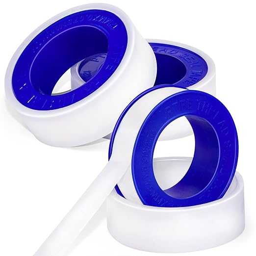 3 Roll Plumbers Teflon Tape, Water Pipe Sealing, Plumbing, High-Density Performance Waterproof Duct, Thread Seal Tape. L 390 in x W 0.47 in. Blue