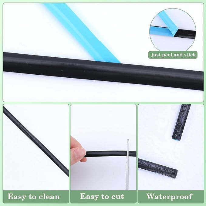 GORGECRAFT 2 Rolls 39 Feet Peel and Stick Caulk Tape Molding Trim Self Adhesive PVC Plastic Caulking Tape Decorative Sealing Edging Strip for Countertops Sinks Toilets Wall Corner Bathroom Kitchen