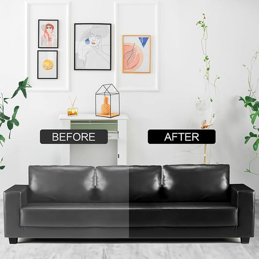 Leather Recoloring Balm - Black Leather Repair Kit for Furniture, Dye, Recolor, Renew, Repair & Restore Aged, Faded, Cracked, Peeling and Scuffed