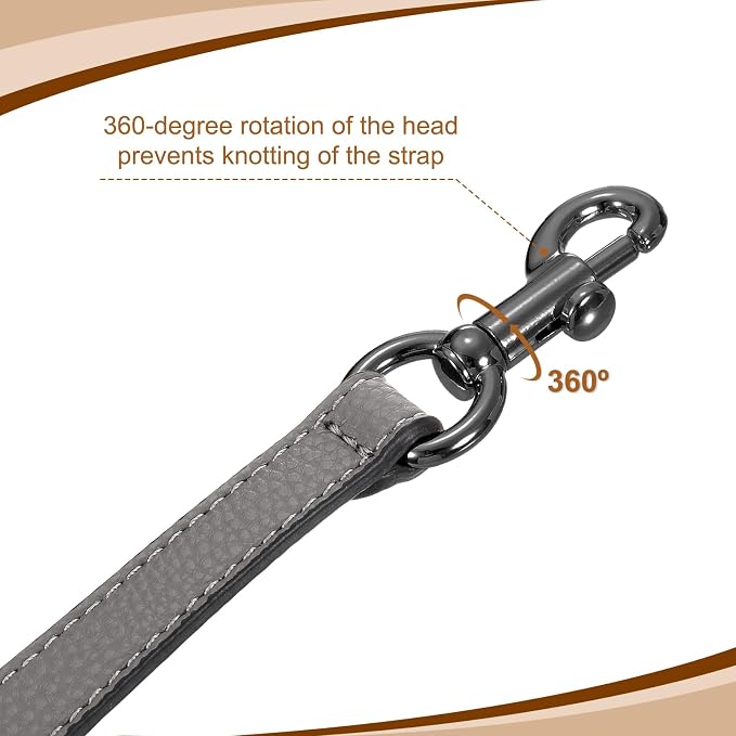 uxcell 19.29 Inch PU Leather Short Bag Strap with Clasp, Purse Handles Handbags Replacement Straps for Clutch Bag Underarm Bags, Grey, Grey Buckle