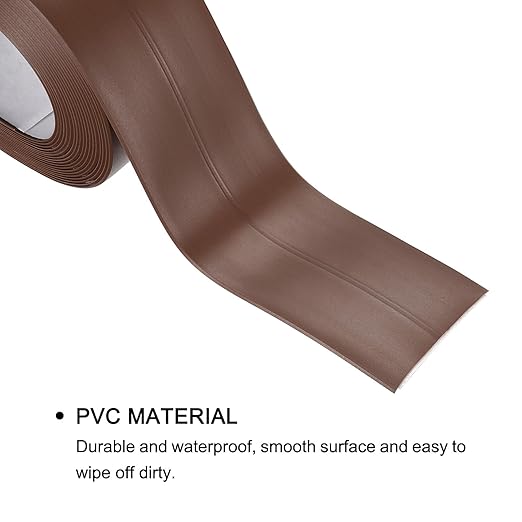 uxcell Waterproof Seal Caulk Strip Tape Self Adhesive 1.5" W x 10.5'L PVC Sealing Tape for Kitchen Bathroom Brown