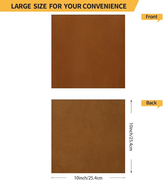RingSun Bourbon Brown 10''X10'' Leather Sheets for Leather Crafts (2mm), Full Grain Leather Tooling Leather