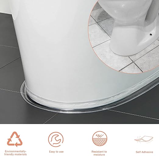 Fixmend Clear Caulk Tape, 2 Roll Transparent Caulk Strip Waterproof Self Adhesive, Caulking Sealant Tape for Kitchen, Countertop, Bathroom, Sink, Shower, Bathtub, Toilet Edge Protector(1.5" x 10.5Ft)