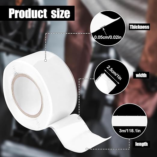 BOXOB 2 Rolls Self-Fusing Silicone Tapes, 1 inch x 10ft Self Sealing Fusing Silicone Tape Waterproof Hose Repair Tape Pipe Repair Tape Rescue Tape for Hose/Pipe Leaks Emergency Repair (White)