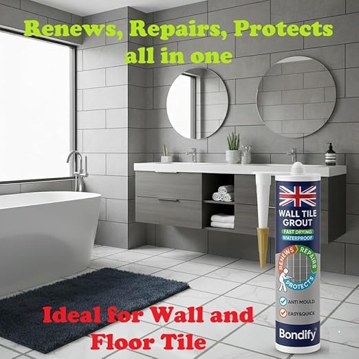 Waterproof Wall Tile Grout Black Cartridge Ready Mixed 16oz / 450g Fast Drying Wall Grout Repair Kit Black, Grout Reviver for Shower, Bathroom, Kitchen, Quick Drying Tile Gap Filler
