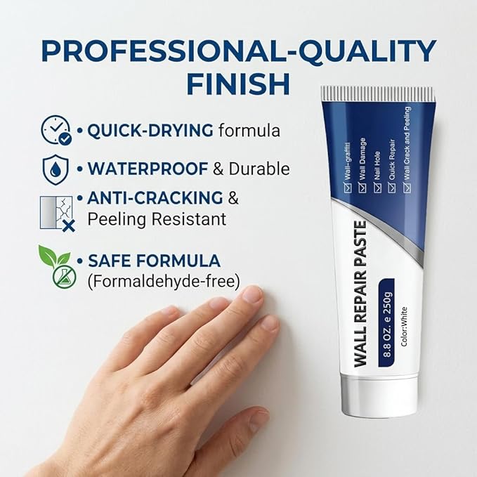 Efficient Drywall Repair Kit with Scraper, Wall Mending Agent for Holes & Cracks, Quick Drying Drywall Patch Paste Multi-Functional Kit for DIY Home Fix (3 pcs)