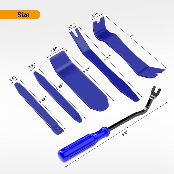 GOOACC 6PCS Auto Trim Removal Tool Kit No-Scratch Tool Kit for Car Audio Dash Panel Window Molding Fastener Remover Tool Kit-Blue