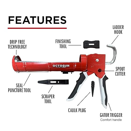 Octogun 930-GTD Caulk Gun by Newborn and Octogun Silicone/Caulk Removal Kit