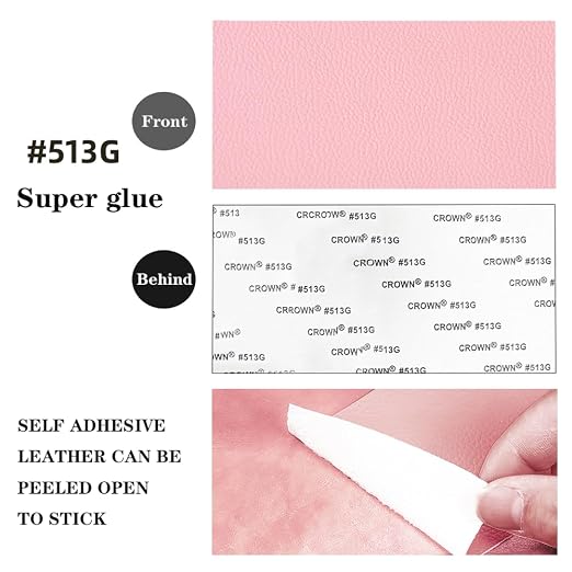 Self Adhesive Leather Repair Patch, 4 x 60 inch Leather Repair Tape, Leather Patches for Furniture, Car Seat,Vinyl Leather Repair Kit for Office Chairs, Couch, Sofa, Luggage (Pink)