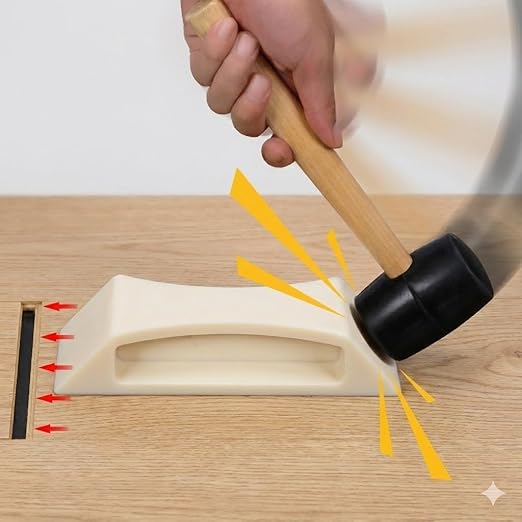 Floor Gap Fixer Tool – Easy Plank Grabber with Mallet & Washable Pads, Quick Flooring Tools for Laminate, Vinyl & Hardwood Repair at Home-White