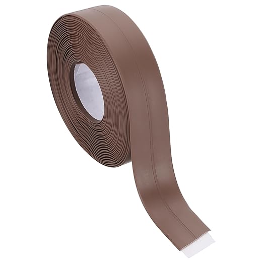 PATIKIL 1" x 16.4 ft Caulk Tape, Caulk Strips PVC Self Adhesive Caulking Tape Waterproof Edge Protectors for Bathroom Accessories Kitchen Countertop, Brown