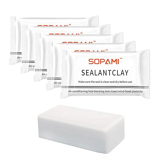 SOPAMI 10-Pack White Waterproof Sealant Putty - Quick Mending Mud & Duct Seal Clay for Wall Hole Repair, Drain Pipe Connection, Air Conditioning Vents & Cracks