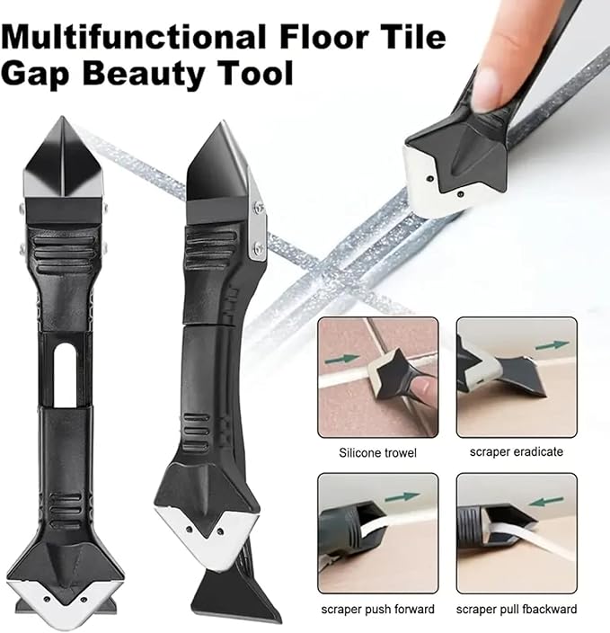 Rotatable Caulk Gun, Caulking Tool Kit and Caulk Remover,Sealant Finishing Tool Grout Scraper,Great Silicone Gun Tools for 10oz Caulk tubes, 8:1 Thrust Ratio