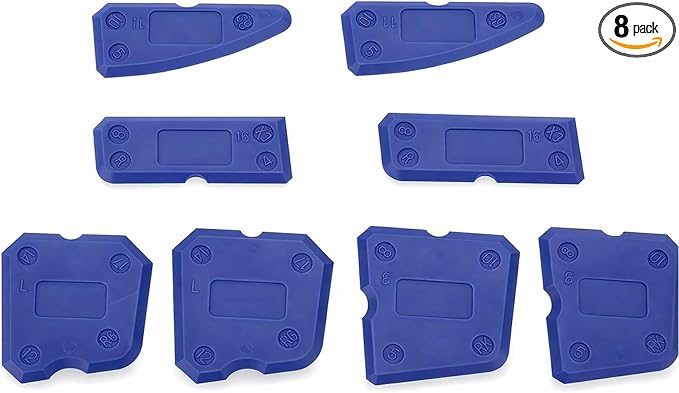 8pcs Caulking Tool, Caulking Tool Kit, Silicone Glass Cement Caulking Scraper, Caulking Sealant Scraper for Sealant Grout Finishing Sealing