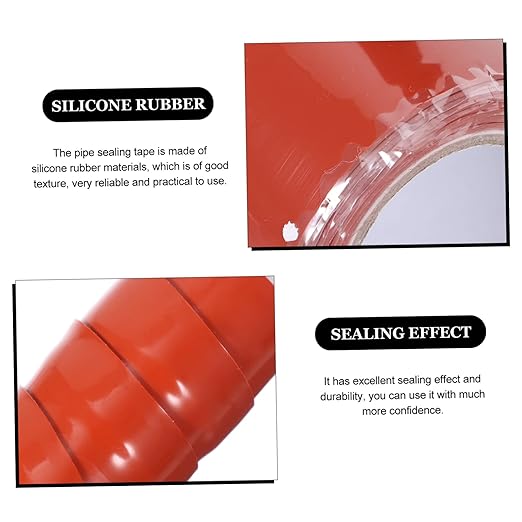 VILLCASE Flexible Silicone Rubber Sealing Tape for Pipe Leak Repair Compression Resistant Seam Sealant for Plumbing Buckets Outdoor Wet Areas