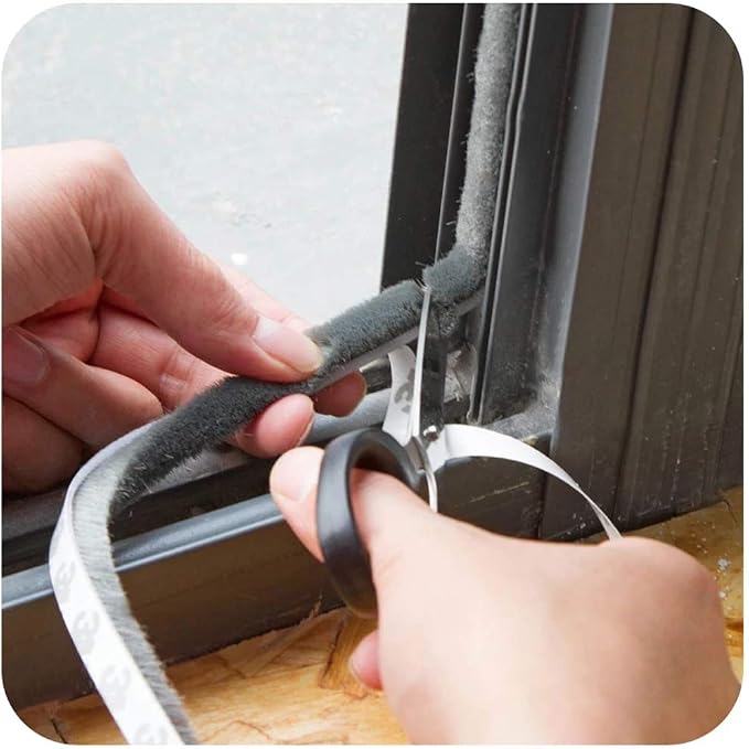 Weather Stripping Brush for Sliding Windows/Doors Frame Side,Pile Self Adhesive Weatherstrip Seal Strip Sealer Draft Stoppers (16.5ft x11/32 x 11/32 Brush inch, Brown)