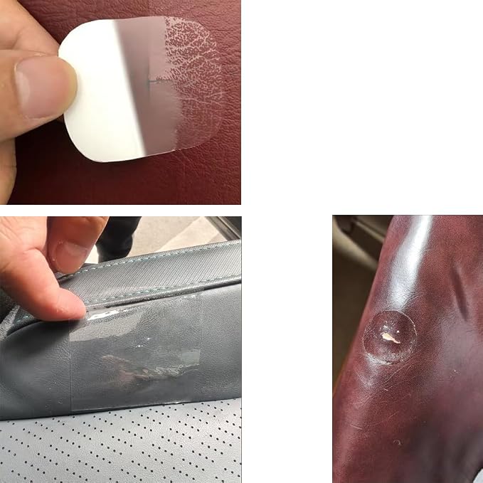 DraCra 15 Pack Leather Repair Tape Invisible Clear Self-Adhesive Leather Repair Patch for Futon Sofa Bed Modern Folding Futon Set Recliner Chairs Couch Leather Couches Salon Chair Massage Tables