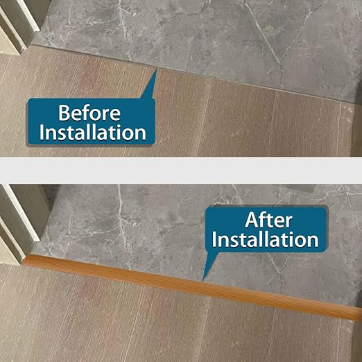 Floor Transition Strip 2" Self Adhesive Flat Vinyl Flooring Transitions Strip with Strong Backing Wood Grain (5cm, 10FT, Brown Wood Grain)