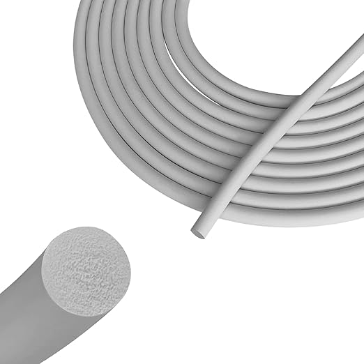 Backer Rod 1/4 Inch, EPDM Rubber Foam Caulk Saver 100' Grey Weather Strip Seal for Concrete Joints, Wall Cracks, Driveway and Joint Fillers.