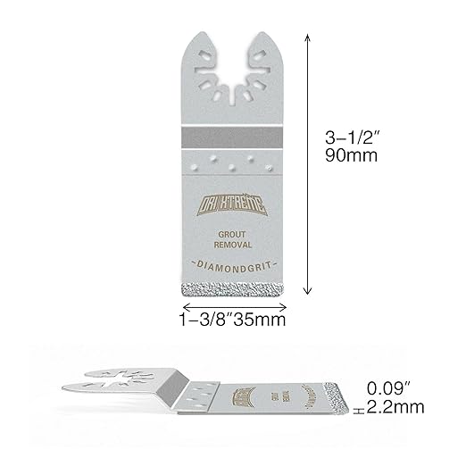 Diamond Oscillating Blade, Flush Cutting Oscillating Multi Tool Saw Blades for Grout Removal, Cleaning Mortar, 4-Pack