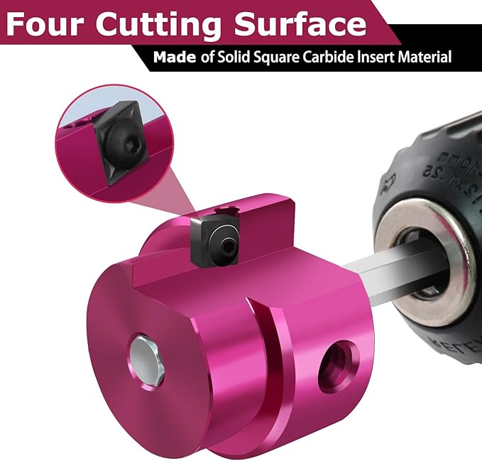 PVC Fitting Saver 1/2-Inch Head,1/2" PVC Pipe Reamer with 1/4-Inch Hex Shaft, Socket Saver Plastic Pipe Fitting Reamer Plumbing Tool for Sch.40 CPVC ABS Socket Hub Removing,Fit 1/2" Drills