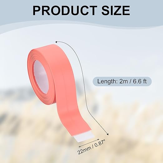 PATIKIL 1" x 6.6 ft Caulk Tape, Caulk Strips PVC Self Adhesive Caulking Tape Waterproof Edge Protectors for Bathroom Accessories Kitchen Countertop, Pink