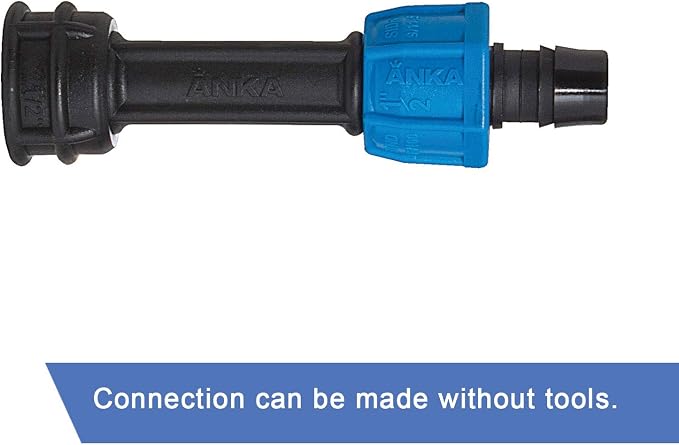 Watts AFA34 ANKA Series High Pressure Poly-Pipe Female NPT Adapter, 3/4" x 3/4" Black Fitting w/Blue Tapered Nut Seal, High Grade Glass Fiber Reinforced Nylon, Agriculture & Irrigation