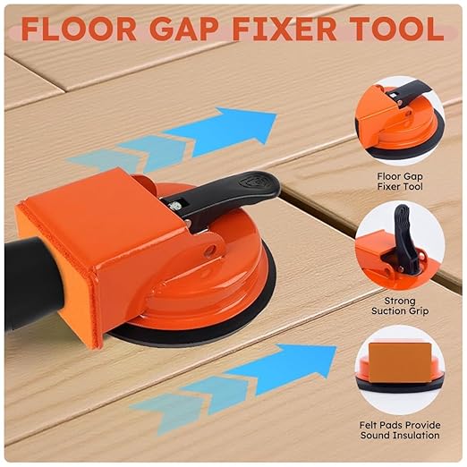 Floor Gap Fixer Tool, Laminate Flooring Leveling Suction Cup Repair Kit for Floating Vinyl Plank Fixing Wood Close Gaps, Heavy Duty Iron Grabber for Smooth Surface Tile Installation