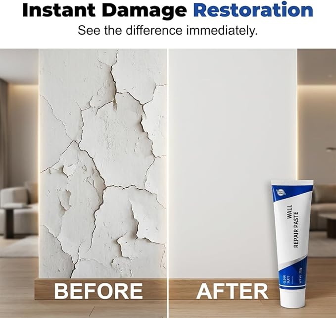 Efficient Drywall Repair Kit with Scraper, 2026 New Quick Drying Wall Mending Agent for Holes & Cracks for Holes, Cracks, Quick Easy Solution for Home Wall Efficient Patch Repair (3pcs)